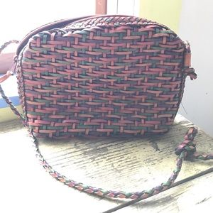 Vintage Braided Leather Crossbody Purse